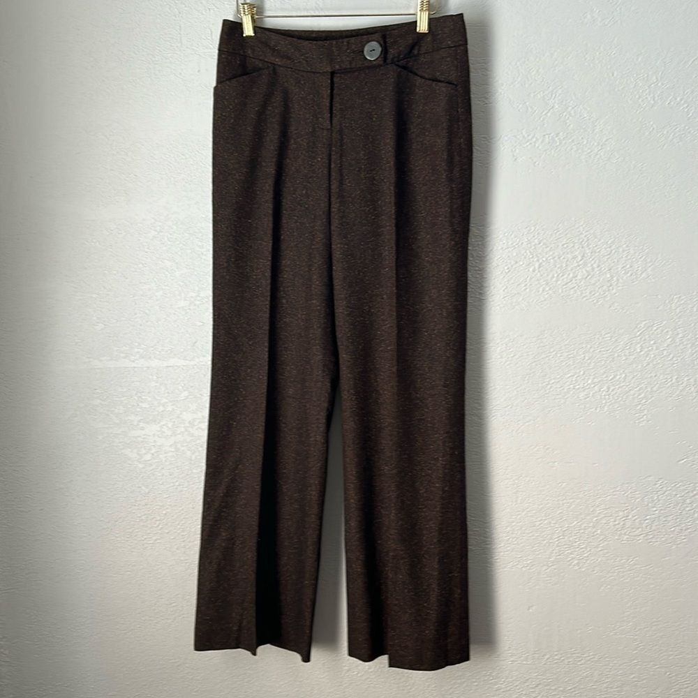 Harold’s Women’s Size 2 Wool and Silk Blend Brown Speckled Trousers Pants office